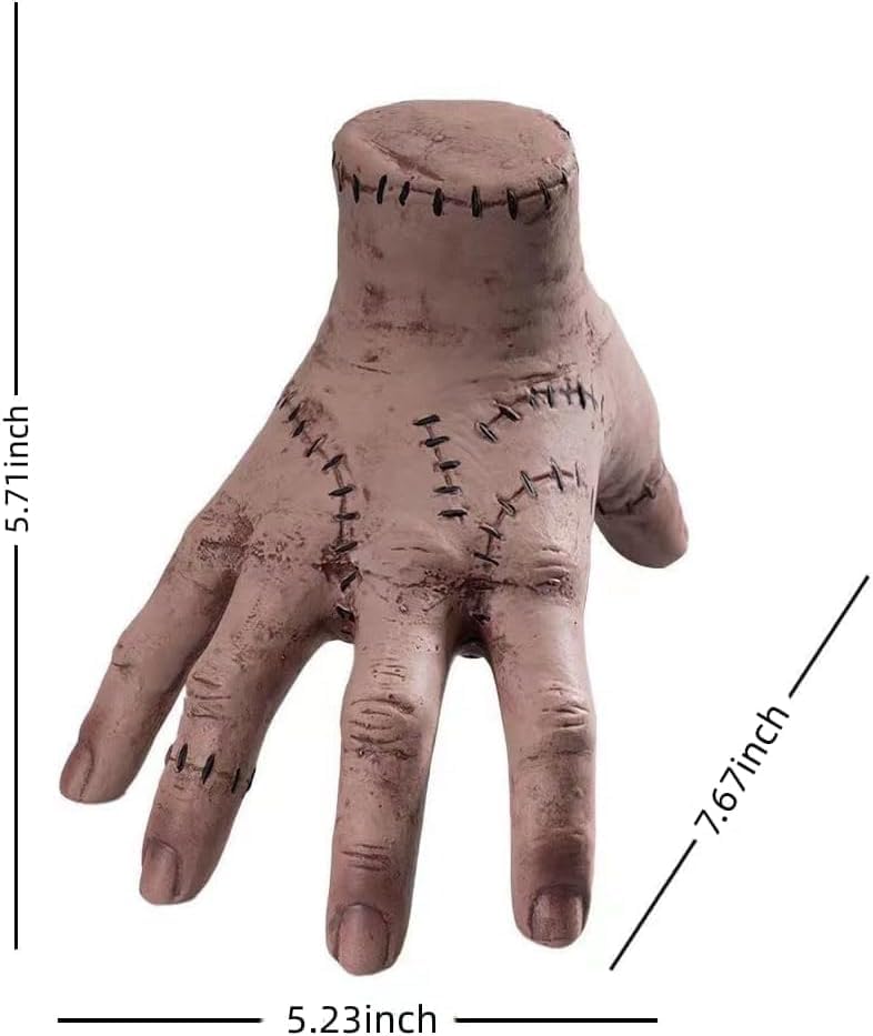 Rercarre Wednesday Addams Family Thing Hand, Cosplay Hand by Addams Family, Fake Hand Toys Scary Props Halloween Decorations Prop Movie, (HWDA-BACX)