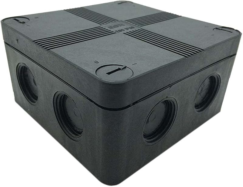 SEL IP66 Black Weatherproof Outdoor Junction Box with 5 Way Connector 91x91mm