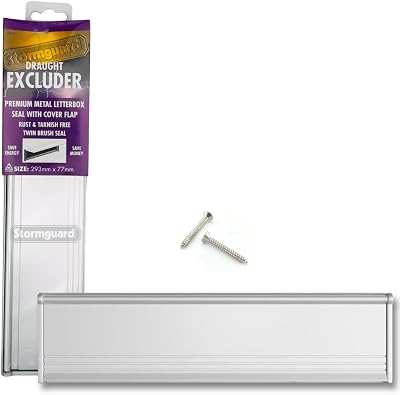 Silver Letter Box Cover Brush Flap Internal External Aluminium