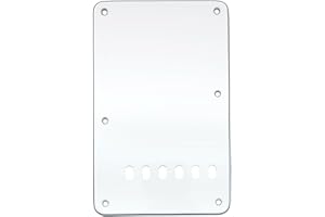 Musiclily 6 Hole Guitar Strat Back Plate Vintage Style Tremolo Backplate for Fender USA/Mexican Made American Standard Stratocaster ST Modern Style Electric Guitar,3Ply White