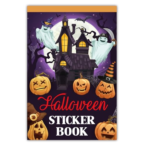 Bomichi Halloween Sticker Book, 54 Sheets 366 Pcs Journaling Scrapbooking Stickers for Journaling Scrapbooking Bullet Journals Planners Letter Card Making Collage Art Crafts Water Bottle