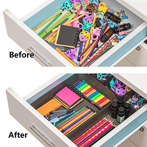 JARLINK 9 Pack Refrigerator Organizer Bins, Desk Drawer Organizer Trays