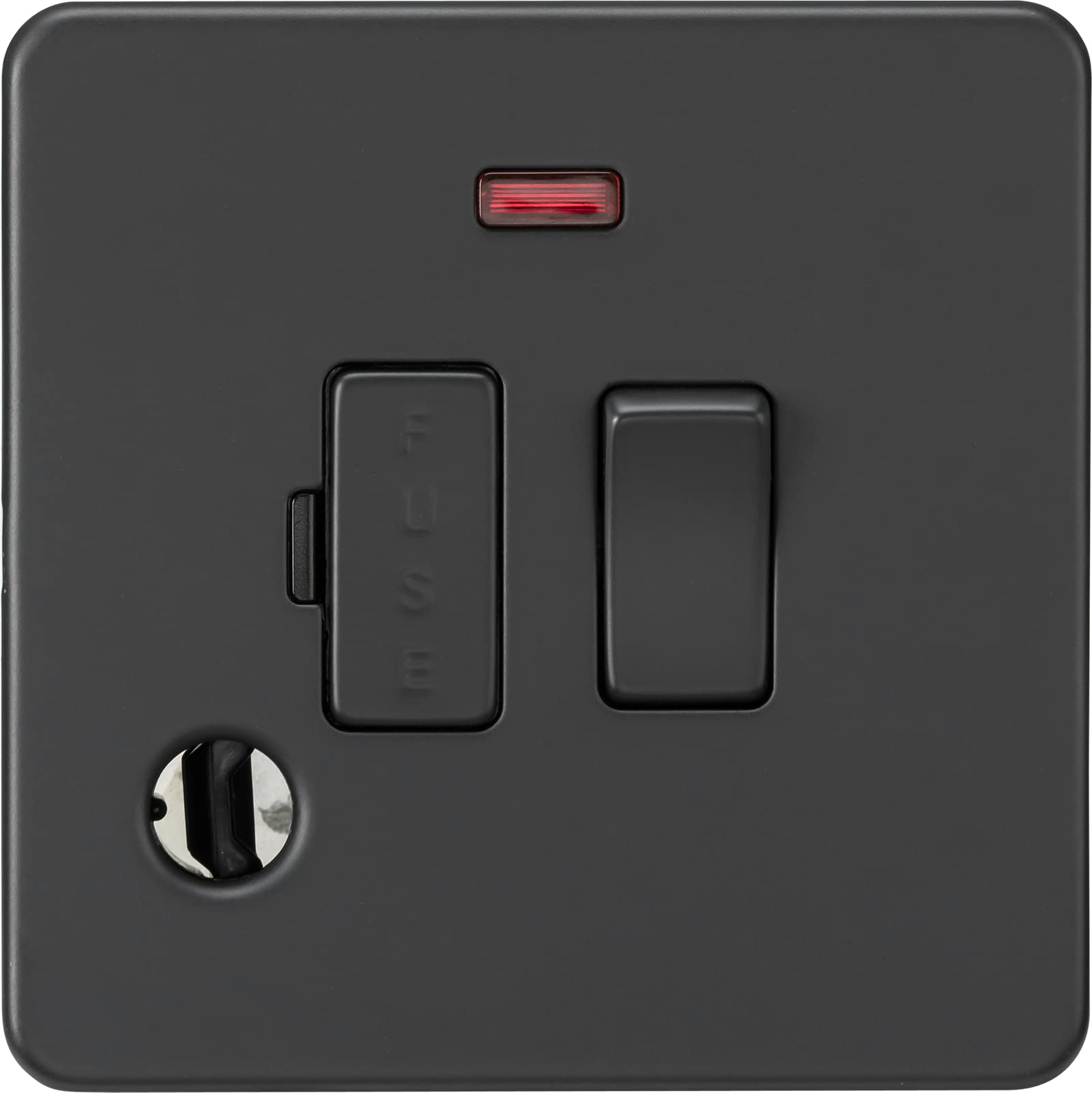 13A Switched Fused Spur with Neon and Flex Outlet - Anthracite