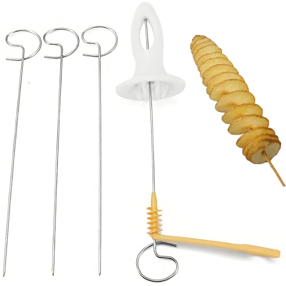 Spiral Chips Potato Cutter, Spiral Chips Cutter, Tornado Slicer, Potato Tower Cutter, Spiral Potato Slicing Knife for Potato Tower, Barbecue, Fried, Gather, Party, Camping, Family, Kitchen