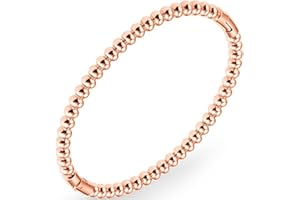 Jude Jewelers Stainless Steel Classic Plain Beaded Style Simple Bangle Bracelet