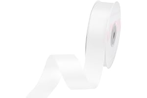 VATIN Double Face White Satin Ribbon 1" Continuous 25 Yards,White Polyester Fabric Ribbon use for Bows Bouquet, Gift Wrapping, Floral Arrangement Wedding Decoration