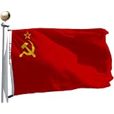 Soviet Union Flag 3x5 Ft Large Both Sides 100D Polyester For moderate-outdoor&amp;indoor,Canvas Header Brass Grommets for Easy Display, 3' x 5' Union of Soviet Socialist Republics National Ussr Flags