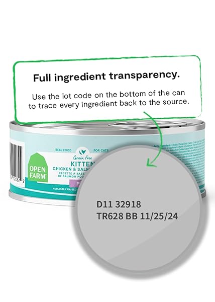 OPEN FARM, GRAIN FREE CHICKEN & SALMON RECIPE PATE CANNED KITTEN FOOD, 5.3008 OUNCE