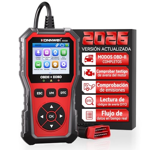 KONNWEI Escáner OBD2 KW330, Escáner Automotriz Profesional, Lector de códigos Universal, Diagnóstico de fallas del Motor, Herramienta de diagnóstico para los Coches de protocolo OBD2