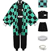ToouYoor Anime Costume Cosplay Green Kimono Suit Outfit Halloween Costume