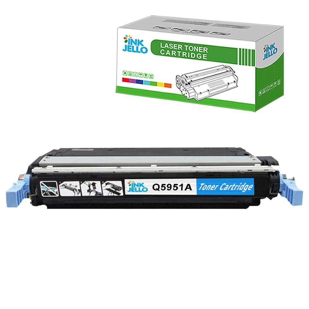 InkJello Remanufactured Toner Cartridge Replacement for HP Colour LaserJet 4700 4700dn 4700dtn 4700n 4700ph+ Q5951A (Cyan)