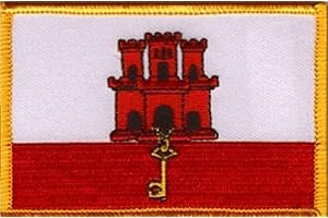 WORLD FLAGS DIRECT Country Flag Patches 3.50" x 2.25", International Embroidered Iron On or Sew On Flag Patch Emblems Over 100 Patch Options Available (Gibraltar)