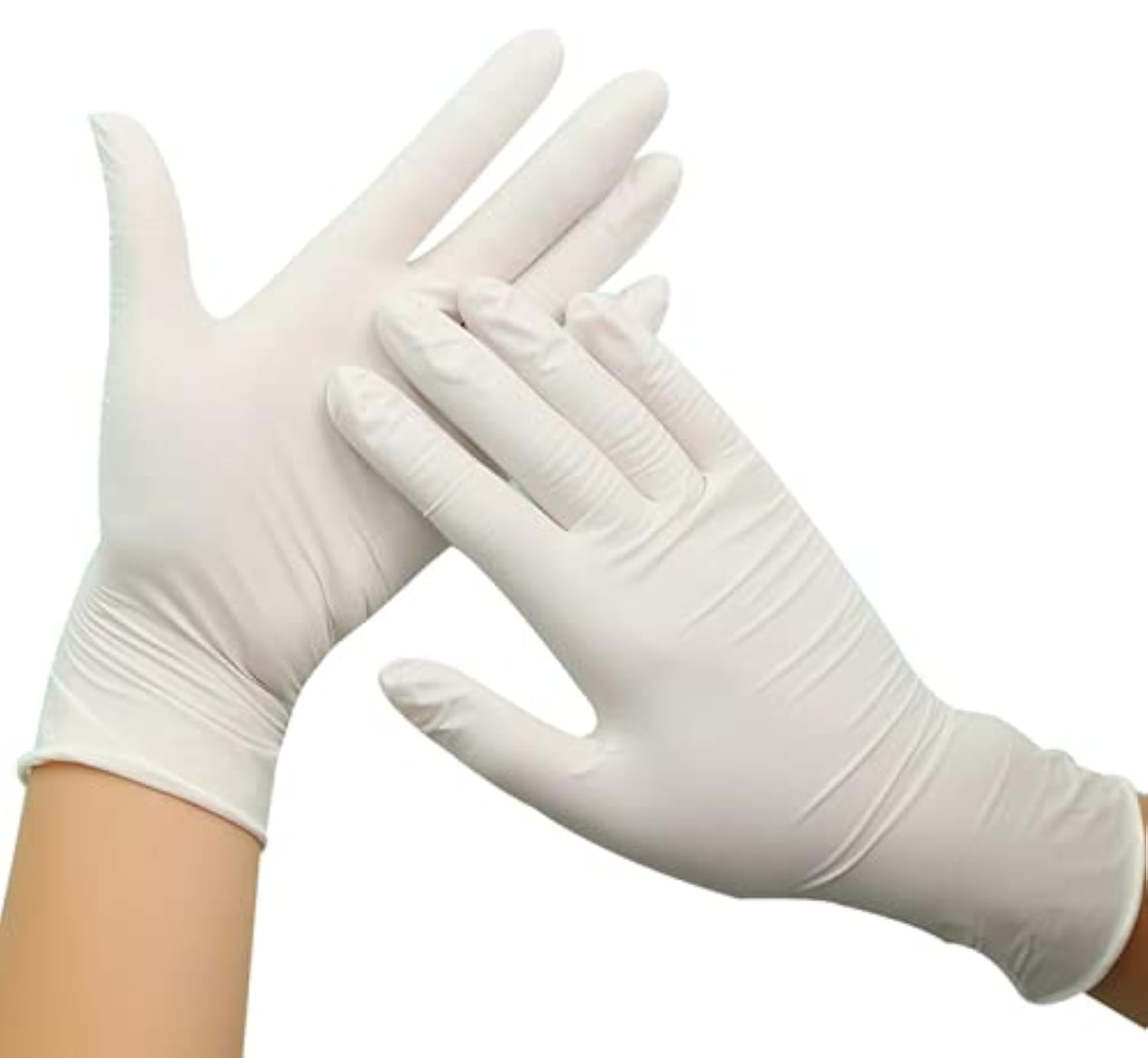 100 x Latex Disposable Gloves Multi Purpose Medical Examination Garage Single Use Glove Powdered Medium 9 cm palm width