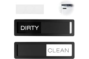 Stylish Dishwasher Magnet Clean Dirty Sign, 2"x7" Magnetic Silver Indicator Sign, Dirty Clean Dishwasher Magnet for Kitchen O