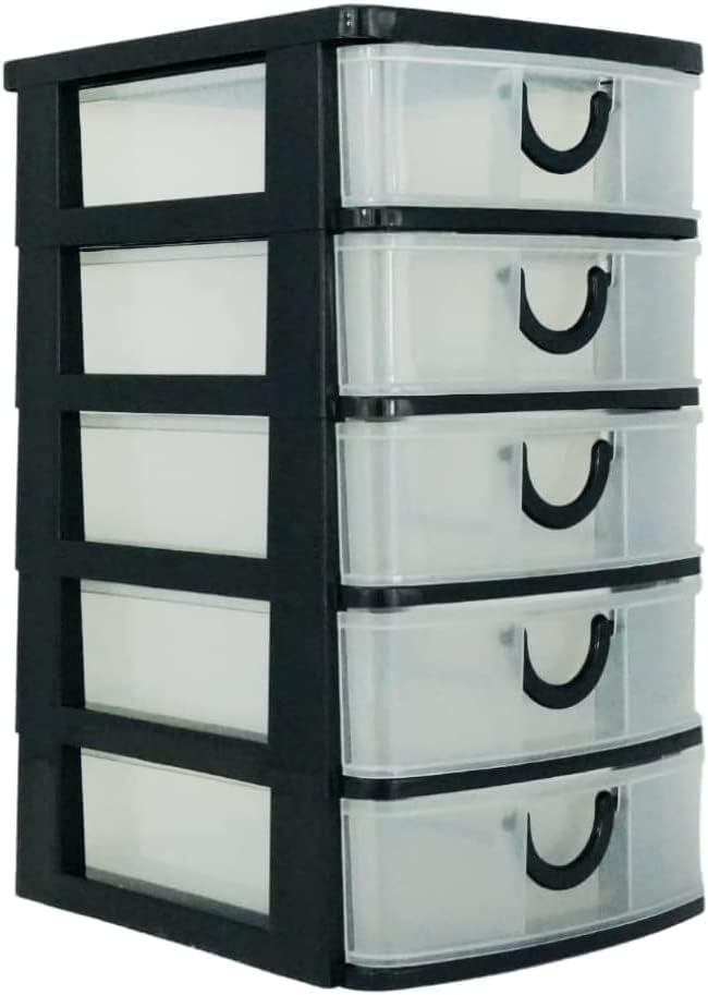 Massca 5 drawer storage organizer Plastic dressers with drawers for