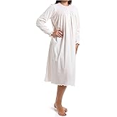 P-Jamas Women's Isabel Isabel Smocked Long Sleeve Nightgown