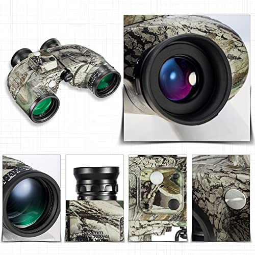10x50 Binoculars for Adults Marine Hunting Rangefinder with Harness