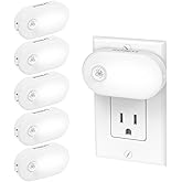 Lyridz Plug in Night Light with Motion Sensor, Smart Cool White LED Nightlights with 1-120LM Stepless Adjustable Brightness for Bathroom, Bedroom, Kitchen, Stairs, Hallway, 6 Pack