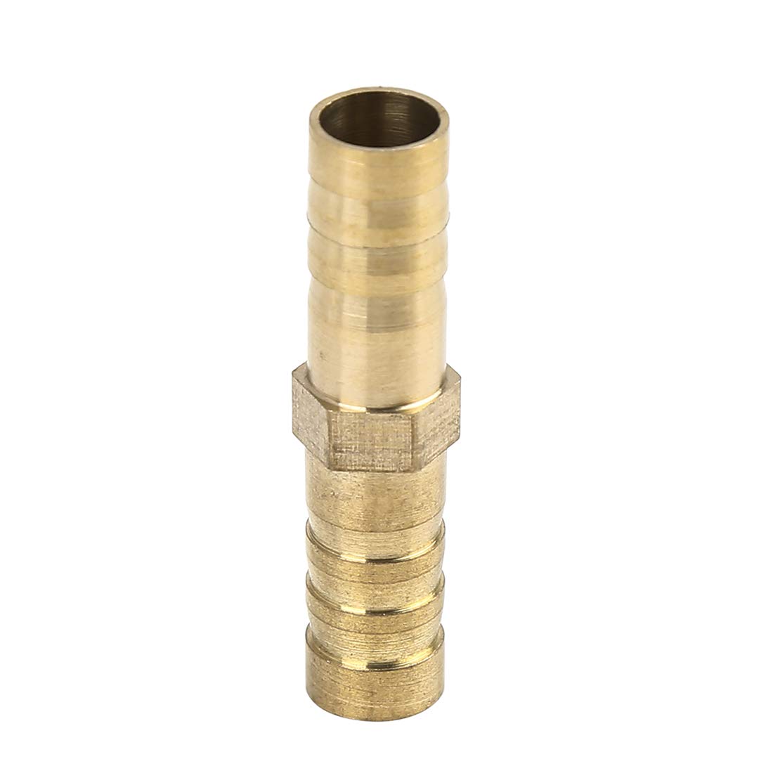 X AUTOHAUX 8mm Brass Barb Hose Fitting Straight Joiner for Air Water Gas Oil