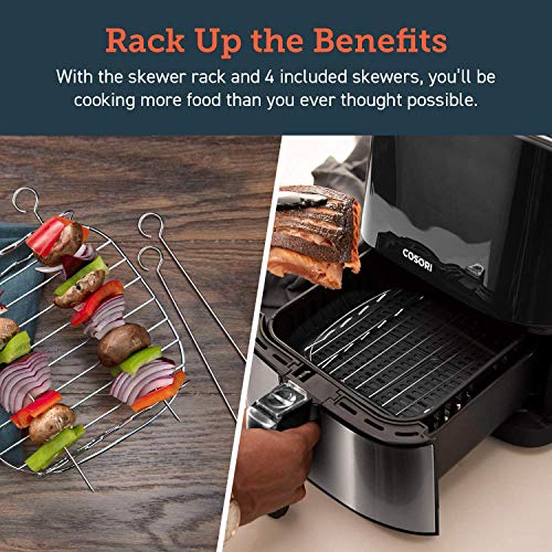 COSORI Air Fryer (100 Recipes, Rack & 4 Skewers, 9 Presets) Oven