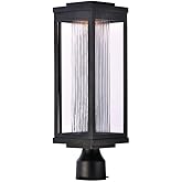 Maxim Salon-12W 1 LED Outdoor Post Mount-6 Inches Wide by 19.5 inches high-Black Finish-Bubble Glass Color