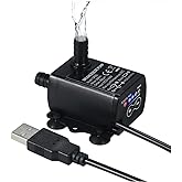 Decdeal Submersible Water Pump Aquarium Fountain DC 5V 300L/H (1 Pc) | with Flow Adjustment Function and USB Interface