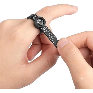Ring Sizer 1-17 USA Measuring Tool Reusable Finger Size Gauge Jewelry Sizing Tool Rings Size Measuring Device(Black)