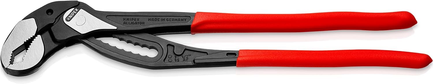 KNIPEX Alligator XL Pipe Wrench and Water Pump Pliers with Non-Slip Plastic Coating 400 mm, 88 01 400