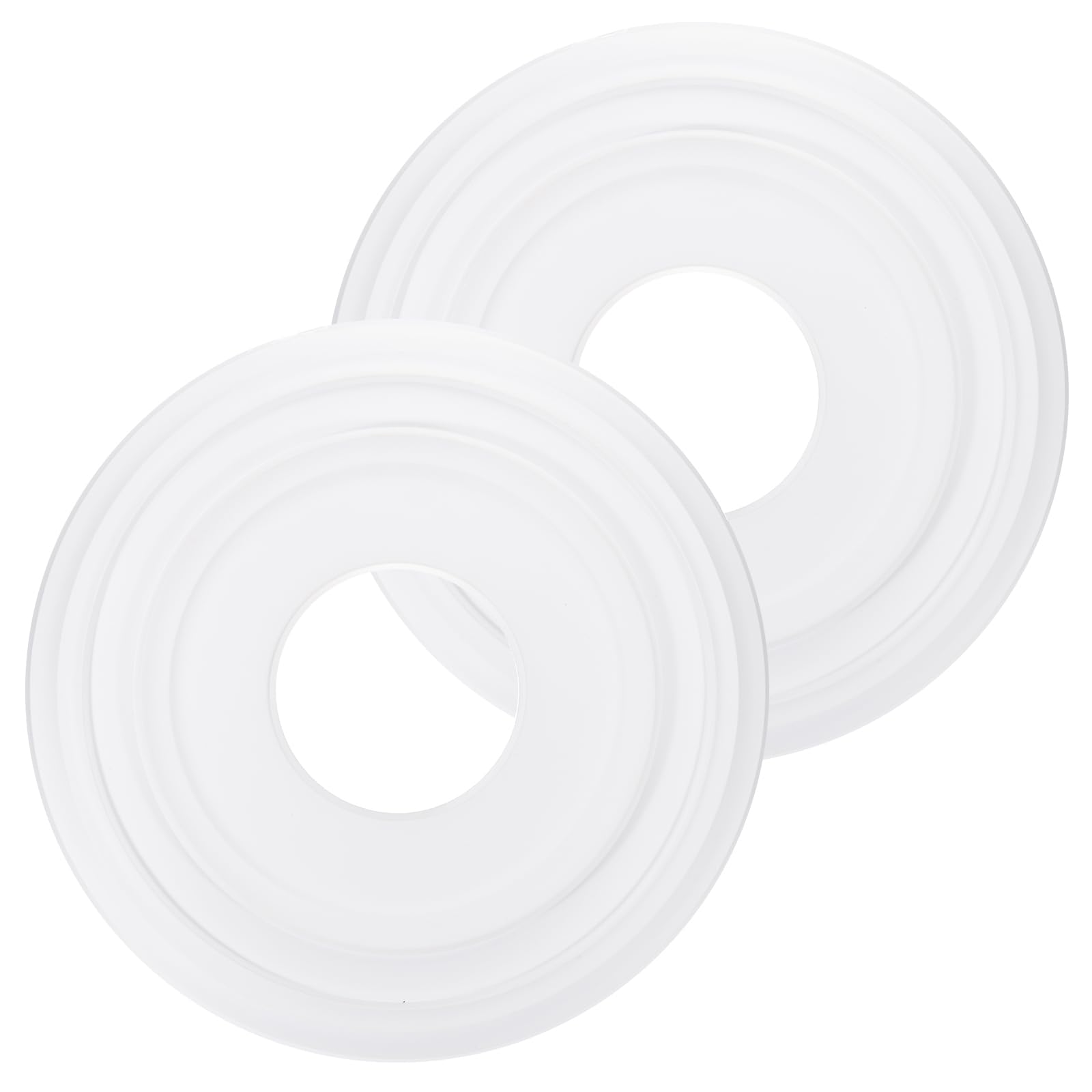 Photo 1 of PATIKIL Ceiling Medallion, 2 Pcs 12" OD x 4" ID PU Decorative Ceiling Light Medallion Chandelier Medallion Molded Ceiling Light Cover Plate for Ceiling Light Fixtures Fans, White