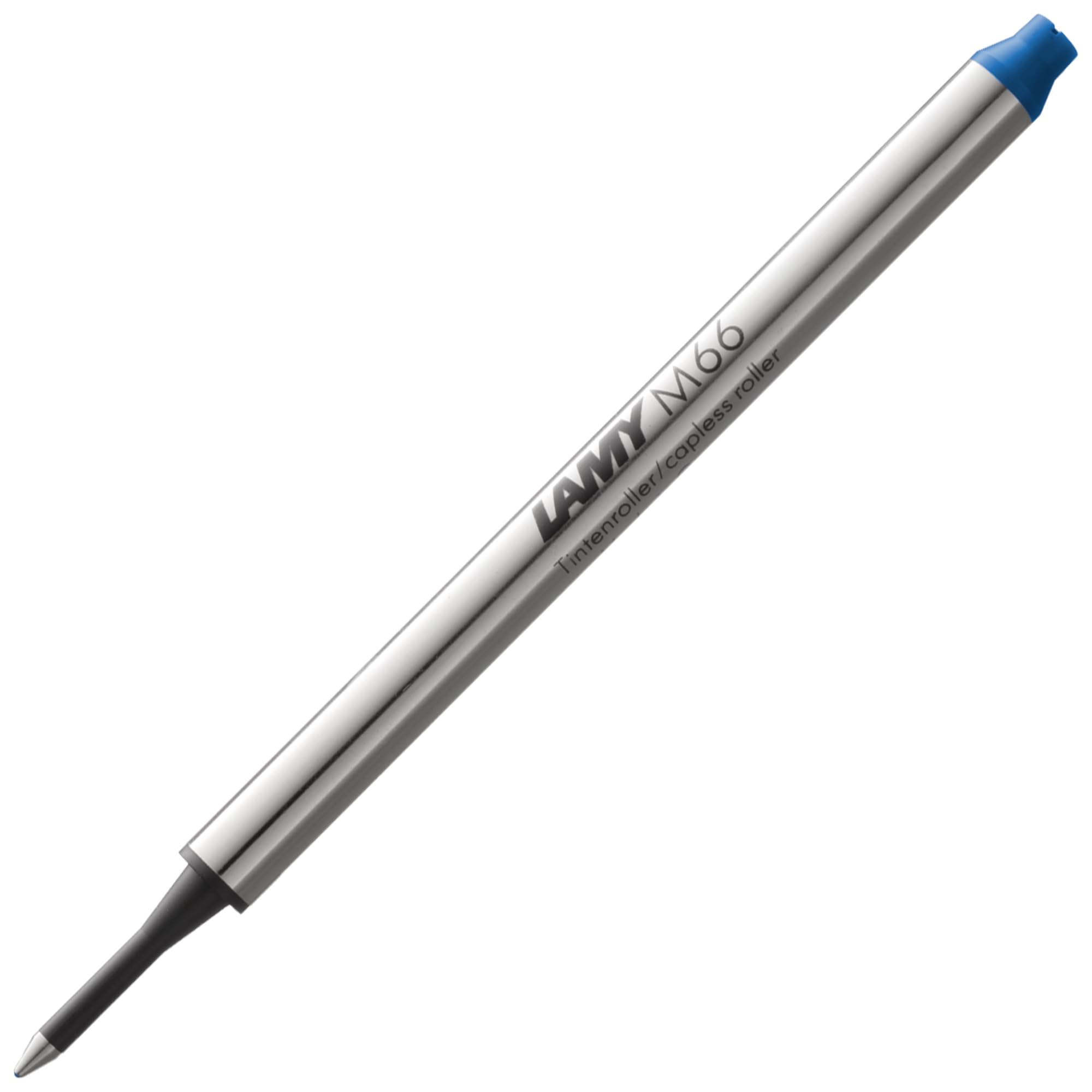 Lamy M66 metal rollerball refill with large capacity - Original replacement refill for all rollerball pens without cap - Document-proof - Broad line width in blue ink — image 1