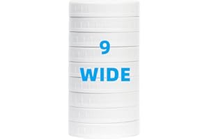 Jumterlee 9 Pack White Wide Mouth Mason Jar Lids with Silicone Rings, Plastic Mason Jar Lids,Plastic Canning Lids, Fit Ball,Kerr and More (White)