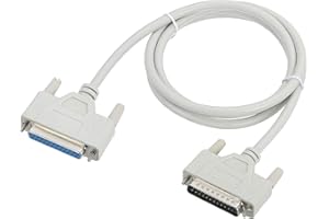 MECCANIXITY DB25 25-Pin Parallel Port Printer Cable, 4.6ft(1.4m) DB25 Male to Female 25 Pin Converter with Nickel-Plated Conn