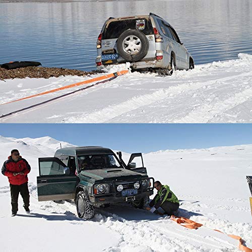 RELIABLESLING Heavy Duty Recovery Tow Straps 3" X 30', 30000 Lb Capacity,Recover Vehicle Stuck in Mud/Snow Winch Snatch Strap-Protective Loops, Road Towing Rope ... - Thumbnail 5