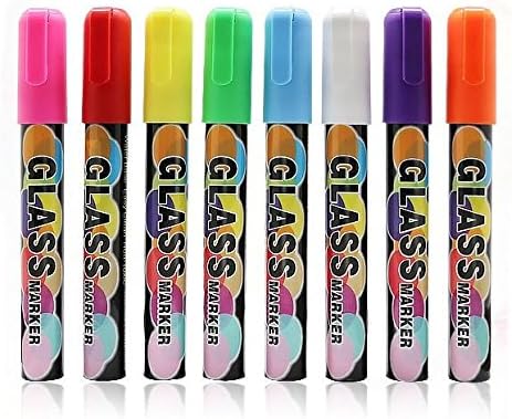 BVLe 8 Neon Color Liquid Chalk Markers (Reversible Round or Chisel Tip) | Non-Toxic Erasable (Wet or Dry) | For Chalkboard, Whiteboard, Blackboard, Window, Glass, Vinyl, Bistro Boards
