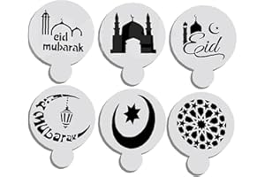 1 Set Cookie Stencils Ramadan Reusable Cakes Baking Template Diy Coffee Art Stencils For Diy Craft Eid Mubarak Theme Party