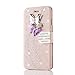 for Galaxy S8+ Plus Case,L-FADNUT Bling Jewellery Crystal Rhinestone Flip PU Leather Case,3D Butterfly Magnetic Diamond Buckle with Stand Wallet Card Holder for Samsung Galaxy S8 Plus - Rose Gold