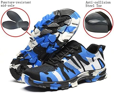 GUDUN Unisex Breathable Steel Toe Boots for Mens Steel toe Cap Safety Work Shoes Logging &amp; Lumbering Steel Toe Sneakers (46, MWT-5)