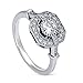 BERRICLE Sterling Silver Art Deco Cubic Zirconia CZ Fashion Ring for Women, Rhodium Plated Size 4-10