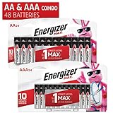 Combo 24x AA + 24x AAA Energizer Max Alkaline E91/E92 Batteries Made in USA Exp. 2023 or Later ((Bulk Packaging)