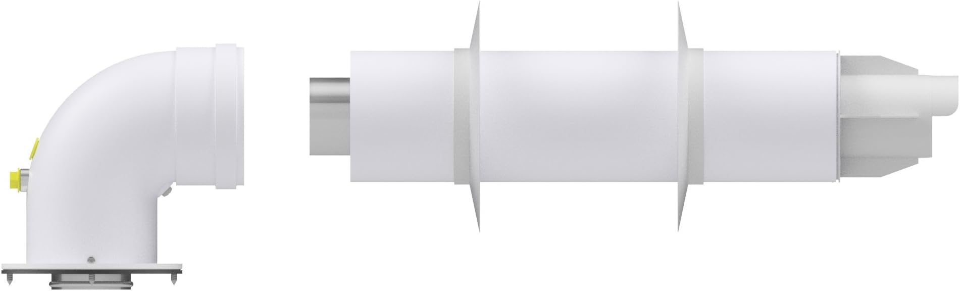 JUNKERS BOSCH - COMPLETE KIT Ø60/100mm (Ø2,36/3,93in) compatible for conventional boiler, with 90° bend and extension with terminal and accessories, for air inlet and flue outlet