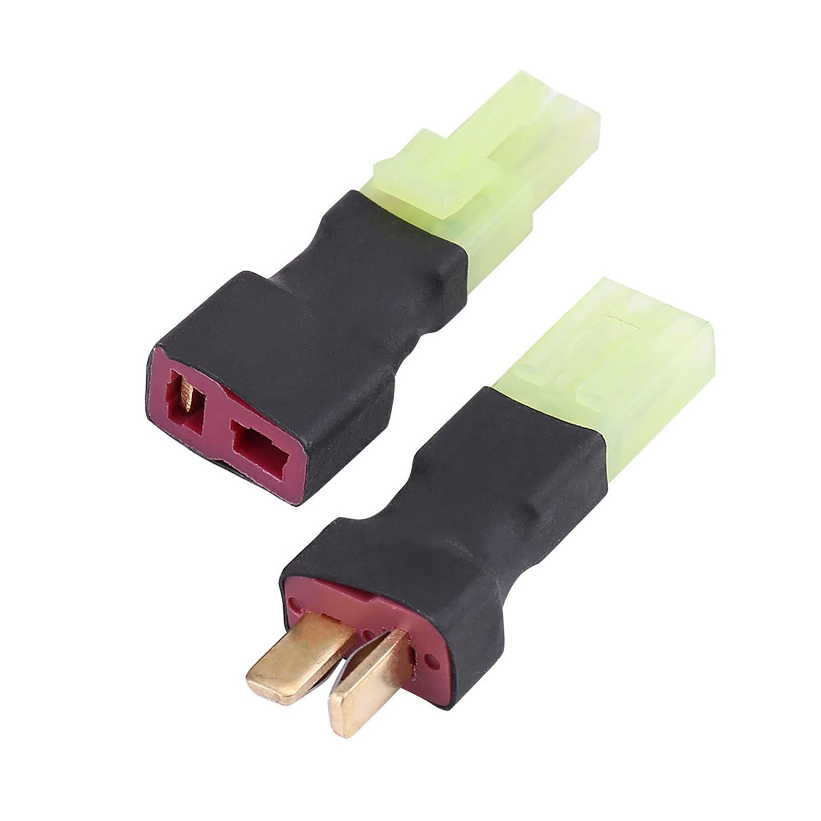 Demeras T Plug Male to Mini Tamiya Female Connector Adapter, T Plug Female to Mini Tamiya Male Connector, 2Pcs/Set Wireless Adapter, RC Accessory,deformation model