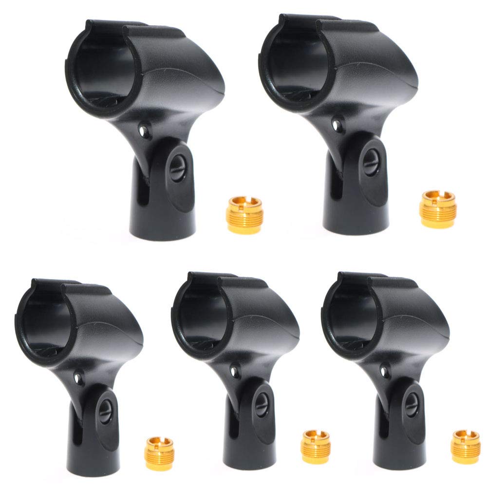 Universal Microphone Mic Clip Holder for Mic Stand with 5/8" Male to 3/