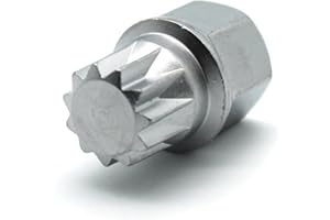 TEMO Abc1/11Pt Wheel Lock Lugnut Anti-Theft Lug Nut Screw Removal Key Socket S3057 for Vw Audi