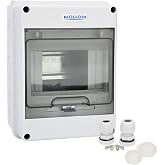 MOLLOM 5 Way Circuit Breaker MCB Distribution Protection Box | DIN Rail, IP65 Waterproof, Indoor and Outdoor