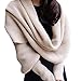 Leegoal Women Solid Scarf with Sleeves Crochet Knit Long Soft Wrap Shawl Scarves