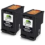 JARBO Remanufactured for HP 63XL 63 Black Ink Cartridge, HP 63 XL, 2 Black, for HP Envy 4520 4516 Officejet 4650 3830 3831 3833 4655 Deskjet 1112 3630 3632 3633 3636 3637 Ink Level Display