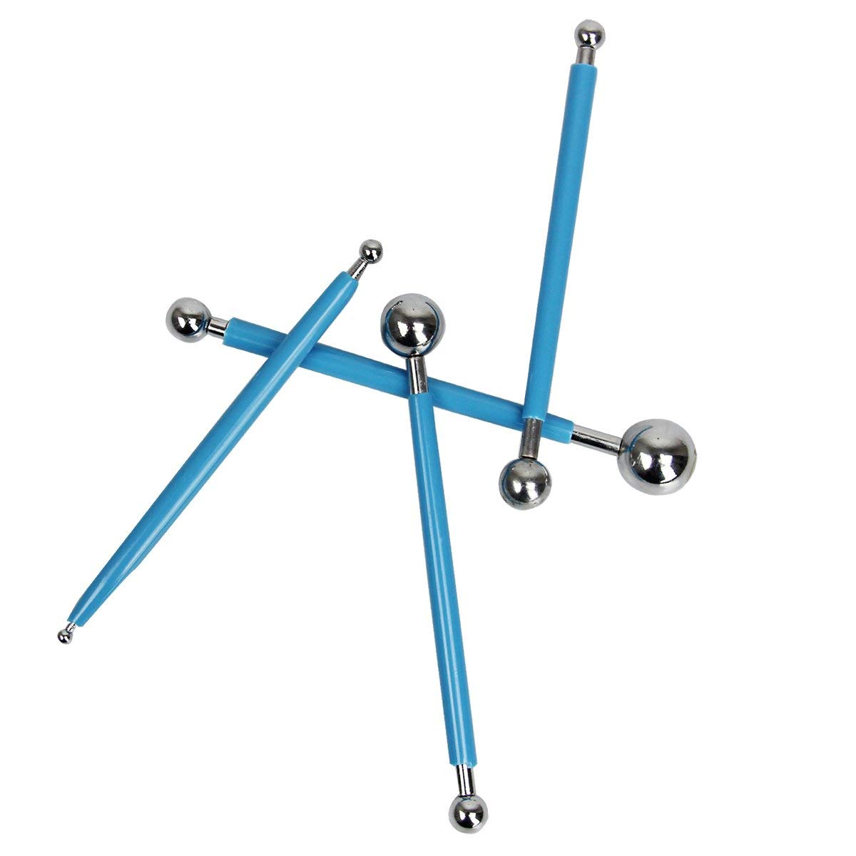 Sugarcraft Tools 4 PCS con 8 Dimensioni Metal Ball per Fondant Torta all\'Argilla Strumenti per Modellare la Decorazione a Fiore