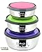 Stainless Steel Food Storage Containers with lids Metal lunch containers bento BPA Free Nontoxic Dishwasher Safe Eco Friendly resistant 3 color set 4.7-5.5 - 6.3 INC BONUS : 2 Bag Seal Sticks 4.7 IN