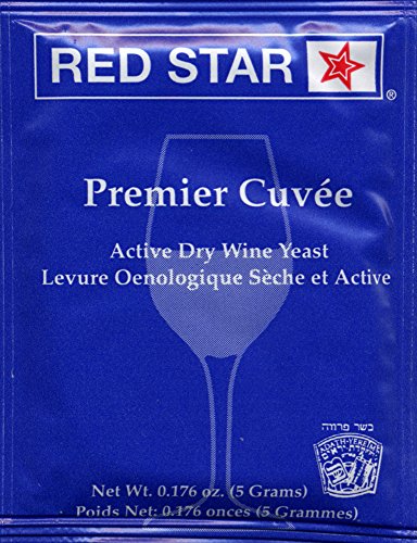 Red star premier cuvee wine yeast, 5g - 5-pack
