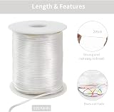 TONIFUL 2mm Cream White Nylon Cord 110 Yards Satin String Beading Thread view 2